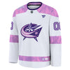 Fanatics Columbus Blue Jackets 2024 Hockey Fights Cancer Custom Practice Jersey