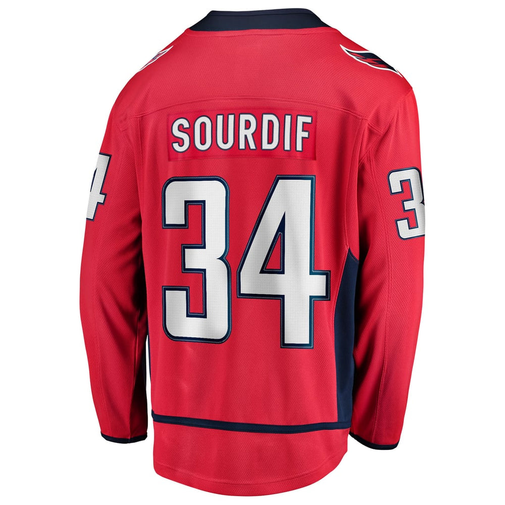 Fanatics Justin Sourdif Washington Capitals Home Breakaway Jersey