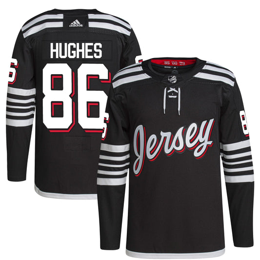 Jack Hughes New Jersey Devils adidas Alternate Primegreen Authentic Player Jersey - Black adidas