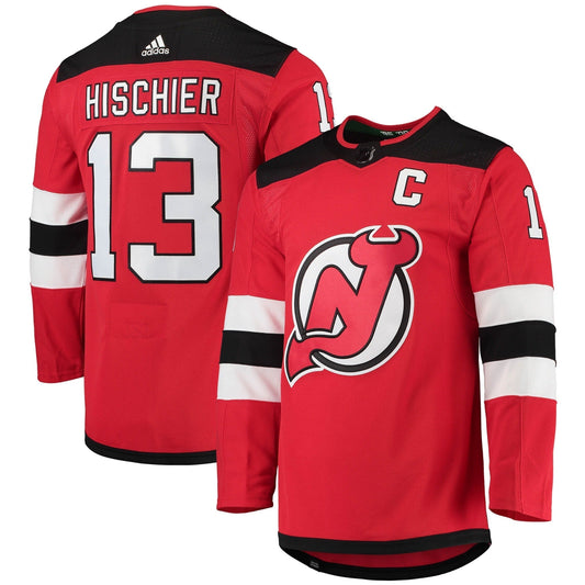 Nico Hischier New Jersey Devils adidas Home Primegreen Authentic Player Jersey - Red adidas