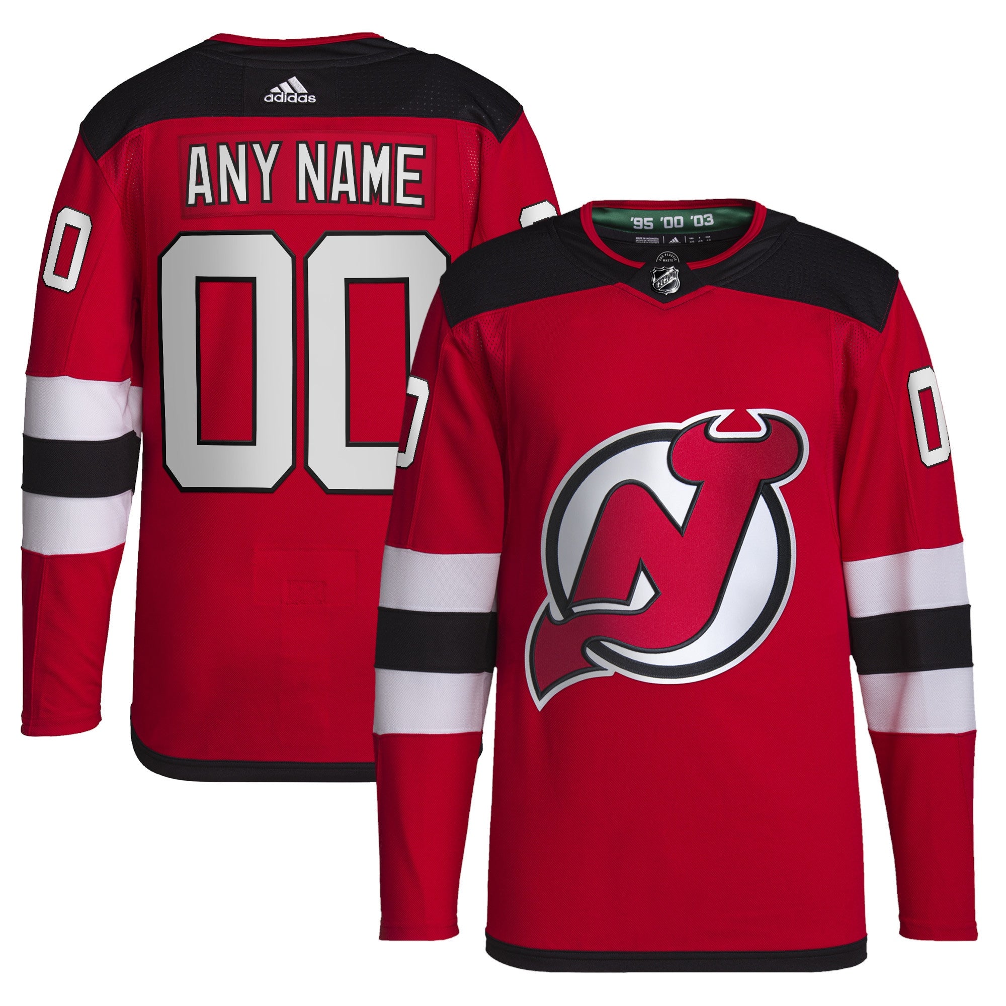 New Jersey Devils adidas Home Primegreen Authentic Custom Jersey - Red adidas