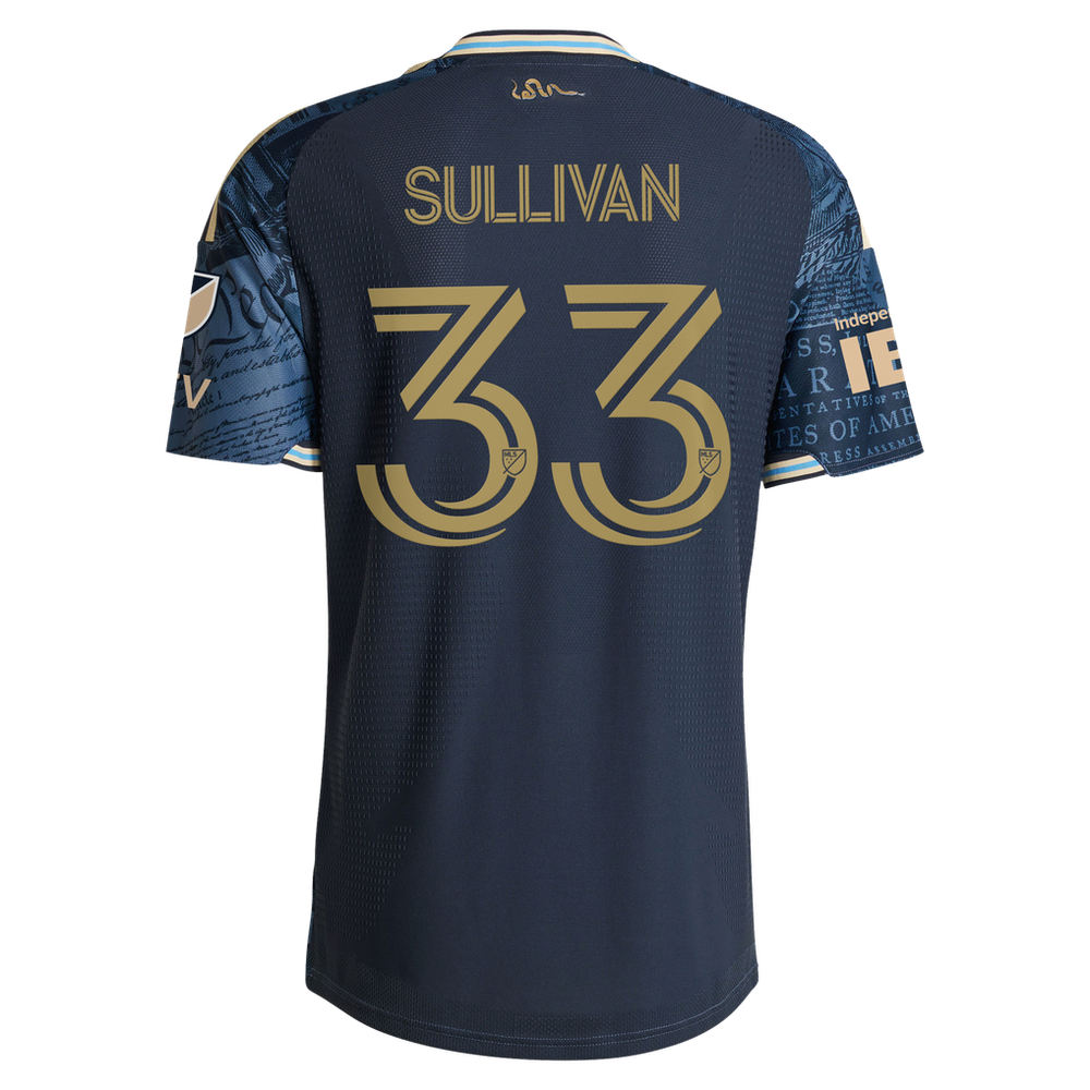 Adidas Quinn Sullivan Philadelphia Union 2026 1776 Kit Authentic Patch Jersey