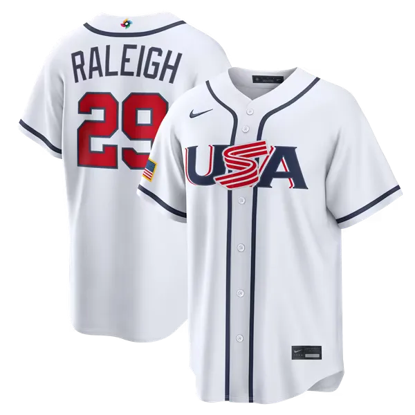 USA Baseball White Stadium Jersey (Cal Raleigh)