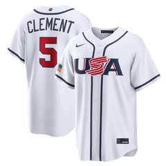 USA Baseball White Stadium Jersey (Ernie Clement)