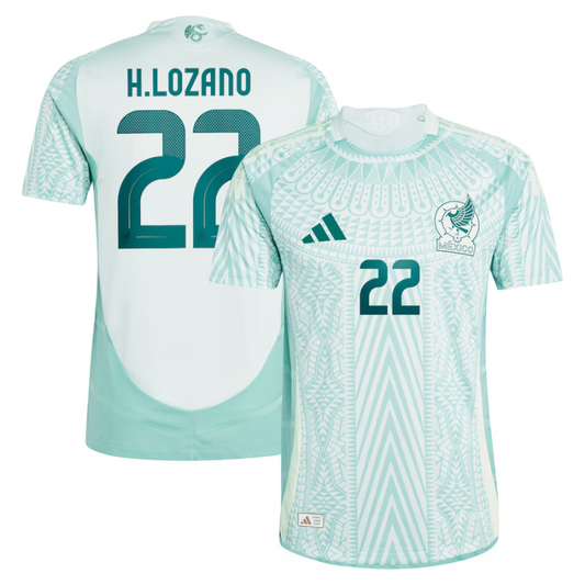 Adidas Hirving Lozano Mexico National Team Green 2024 Away Authentic Player Jersey - Adidas