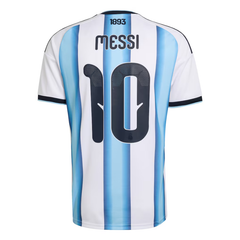Argentina Style Light Blue & White Striped Soccer Jersey (Messi)