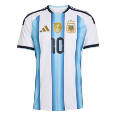 Argentina Style Light Blue & White Striped Soccer Jersey (Messi)