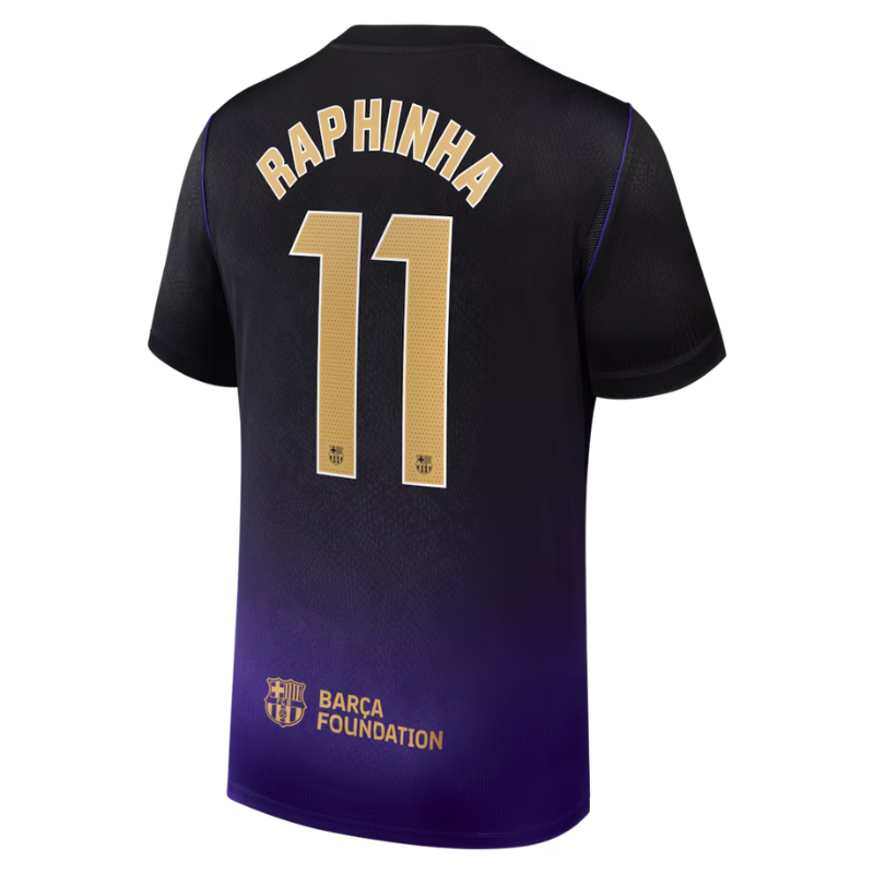 Barcelona Style Black & Purple Gradient Soccer Jersey (Raphinha)