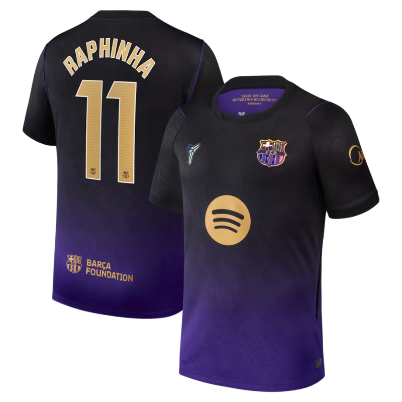Barcelona Style Black & Purple Gradient Soccer Jersey (Raphinha)