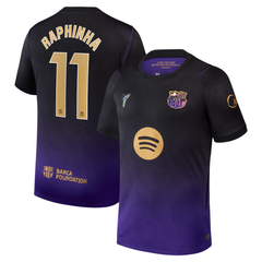 Barcelona Style Black & Purple Gradient Soccer Jersey (Raphinha)