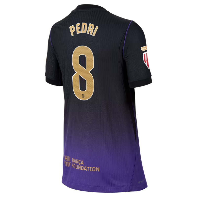 Barcelona Style Black & Purple Ombré Gold Accent Soccer Jersey (Pedri)