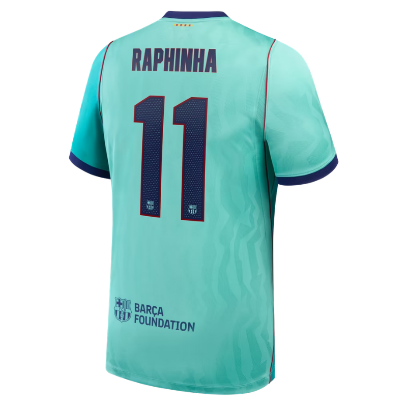 Barcelona Style Mint Green Dual-Tone Graphic Soccer Jersey (Raphinha)