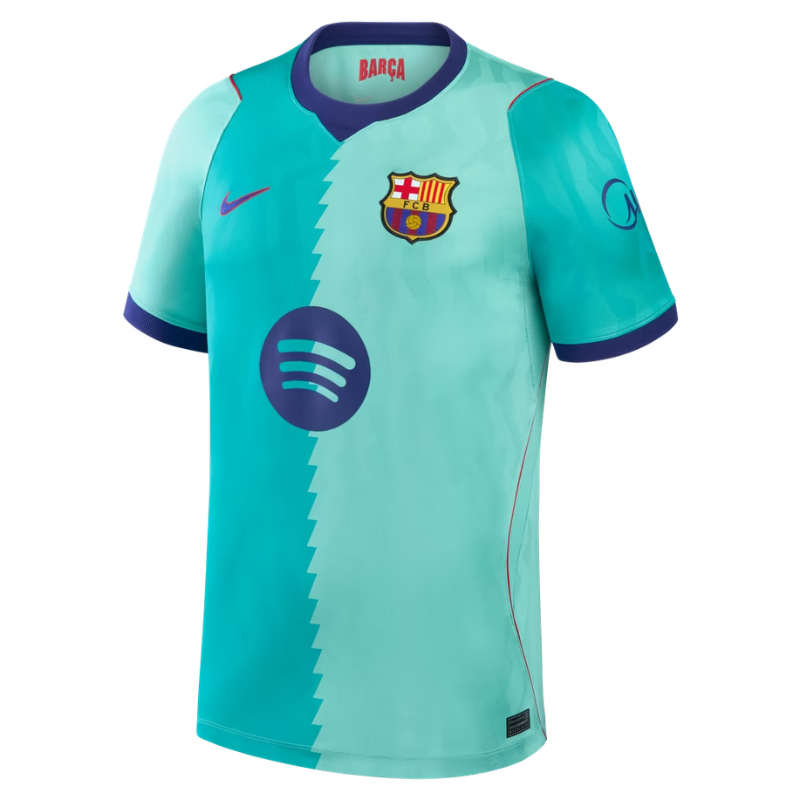 Barcelona Style Mint Green Dual-Tone Zigzag Soccer Jersey (Yamal)