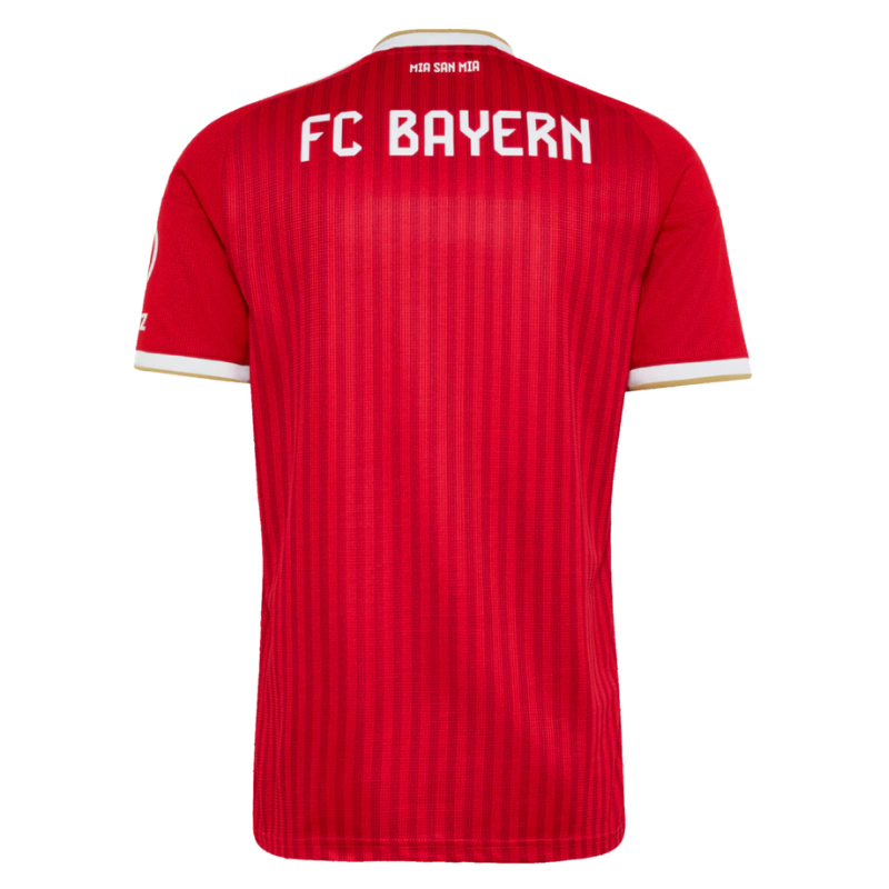 Bayern Men's Premium Red Tonal Pinstripe Football Shirt – Slim Fit Pro-Style Matchday Performance Top