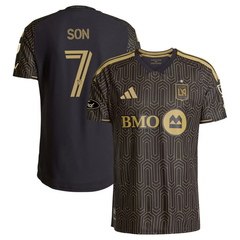 Black & Gold Geometric Performance Football Jersey – Premium Custom Soccer Shirt (Son Heung-Min LAFC)