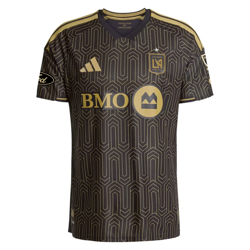 Black & Gold Geometric Performance Football Jersey – Premium Custom Soccer Shirt (Son Heung-Min LAFC)