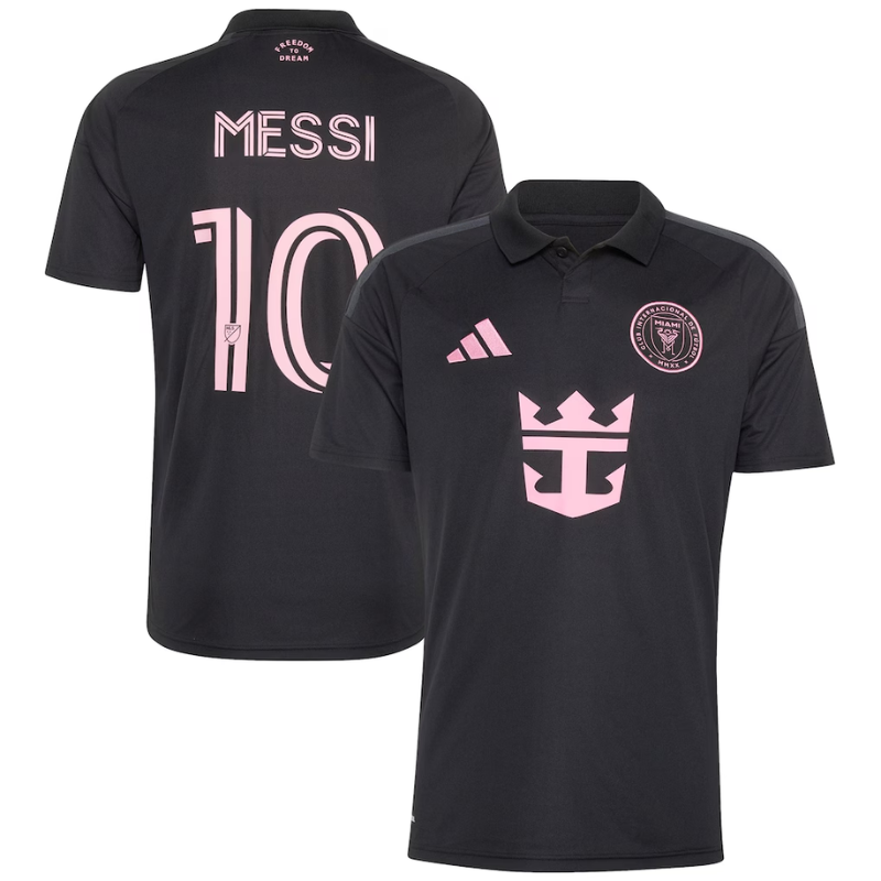 Black & Pink Performance Football Jersey – Premium Soccer Shirt (Messi)