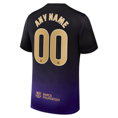 Black & Purple Gradient Performance Football Jersey with Gold Trim – Premium Custom Soccer Shirt (Bracelona)