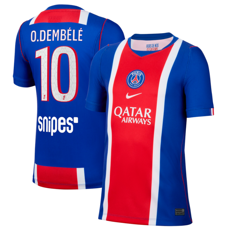 Blue, Red & White Soccer Jersey (Dembélé)