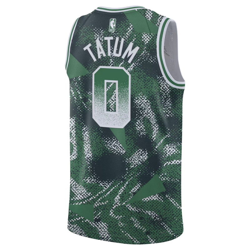 Boston Green Graphic Print Basketball Jersey