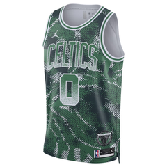 Boston Green Graphic Print Basketball Jersey