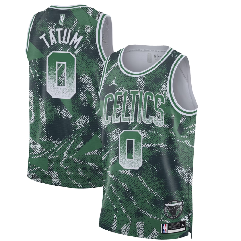 Boston Green Graphic Print Basketball Jersey