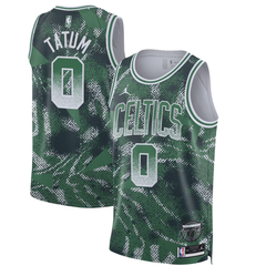 Boston Green Graphic Print Basketball Jersey