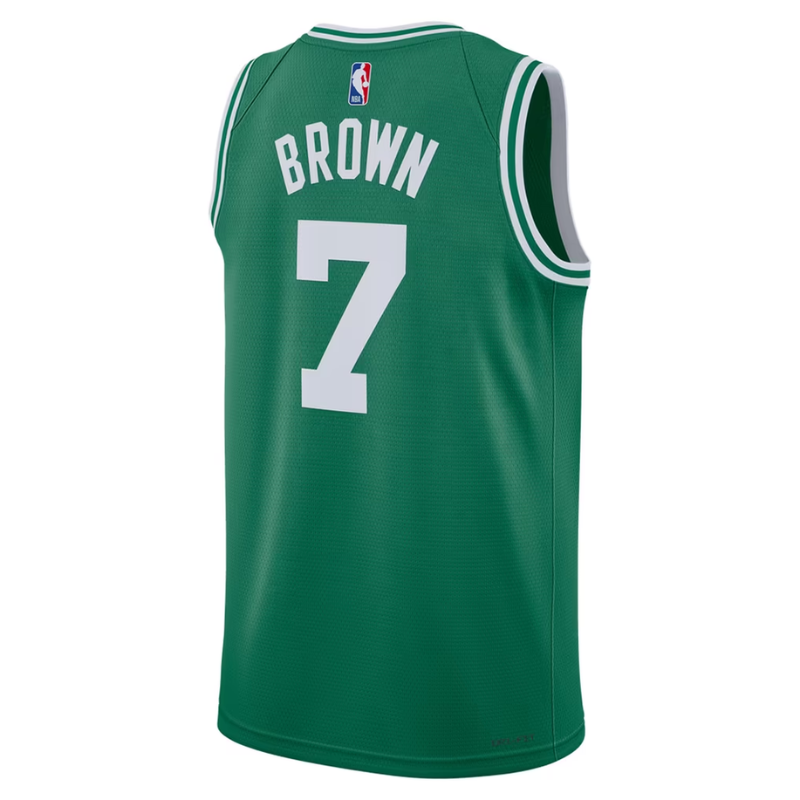 Boston Green & White Basketball Jersey (Brown)