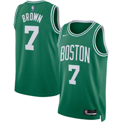 Boston Green & White Basketball Jersey (Brown)