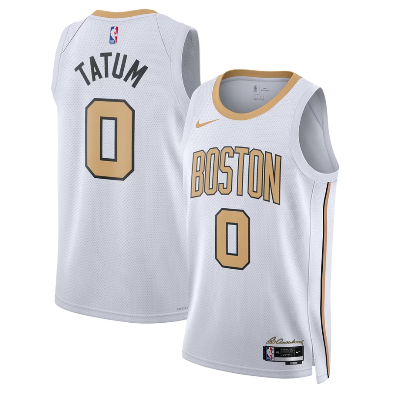 Boston White & Gold City Edition Basketball Jersey