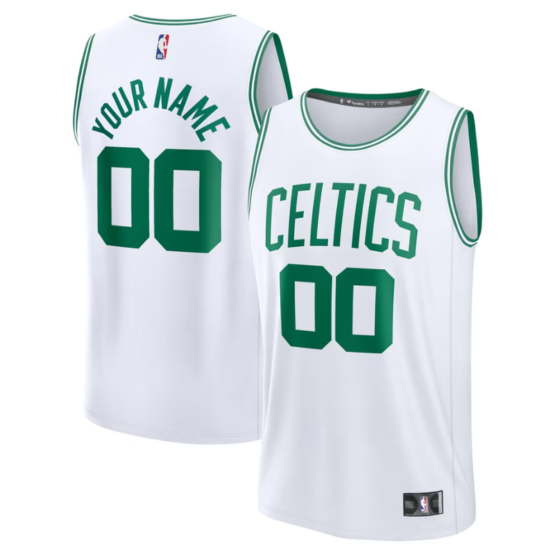 Boston White & Green Basketball Jersey