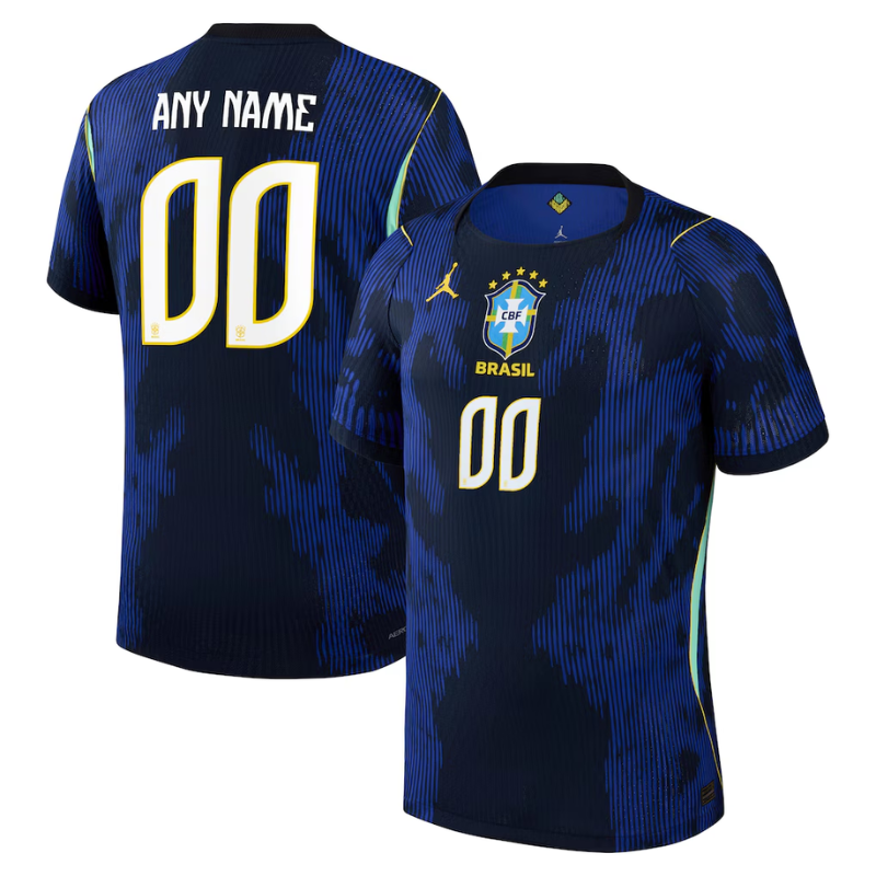 Brazil National Team Jordan Brand 2026 Away Match Custom Jersey - Blue