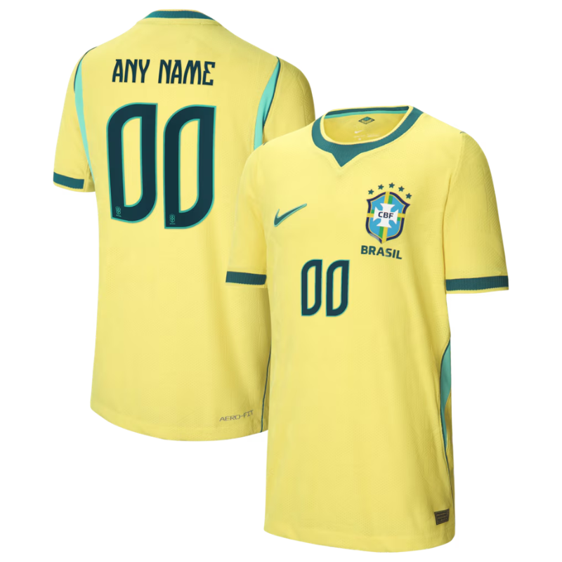 Brazil National Team Nike  2026 Home Match Custom Jersey - Yellow