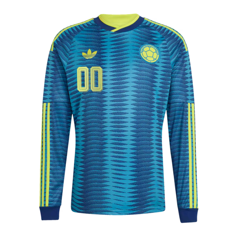 Colombia National Team adidas 2026 Away Long Sleeve Custom Jersey - Turquoise