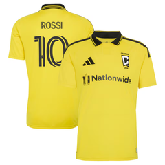 Columbus Style Bright Yellow & Black Polo Soccer Jersey (Rossi)