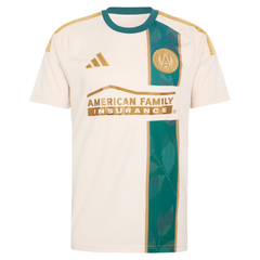 Cream, Teal & Gold Sash Performance Football Jersey – Premium Custom Soccer Shirt (Almiron)