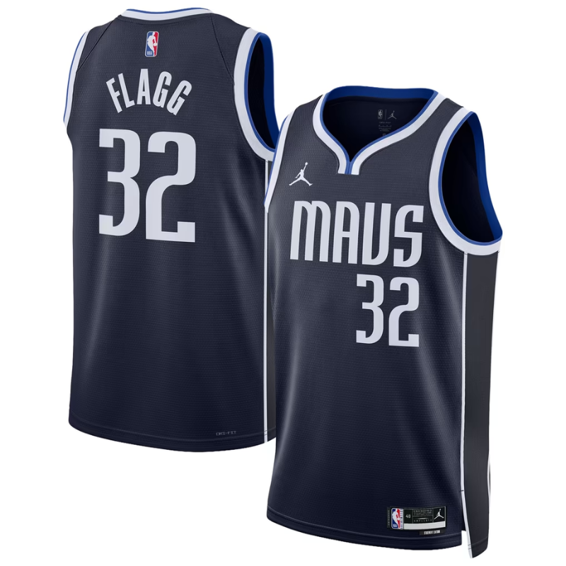 Dallas Navy Blue & Silver Basketball Jersey (Flagg)