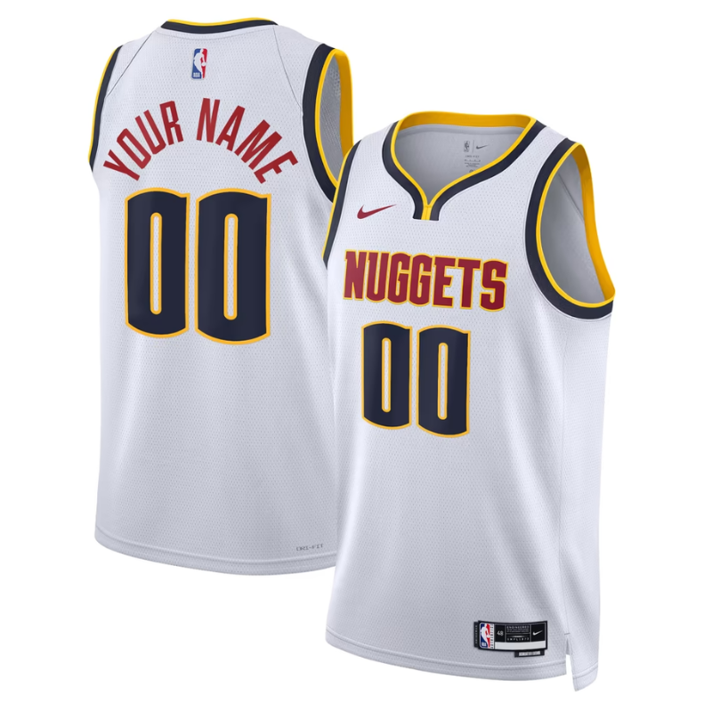 Denver White & Gold Basketball Jersey