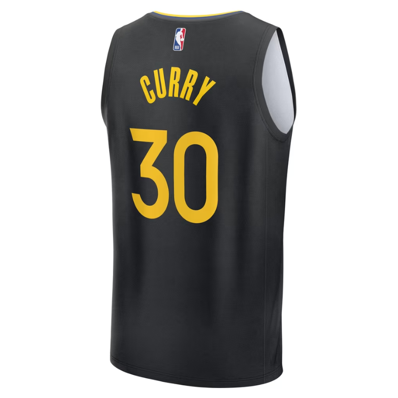 Golden State Warriors Black & Gold Fastbreak Basketball Jersey (Curry)