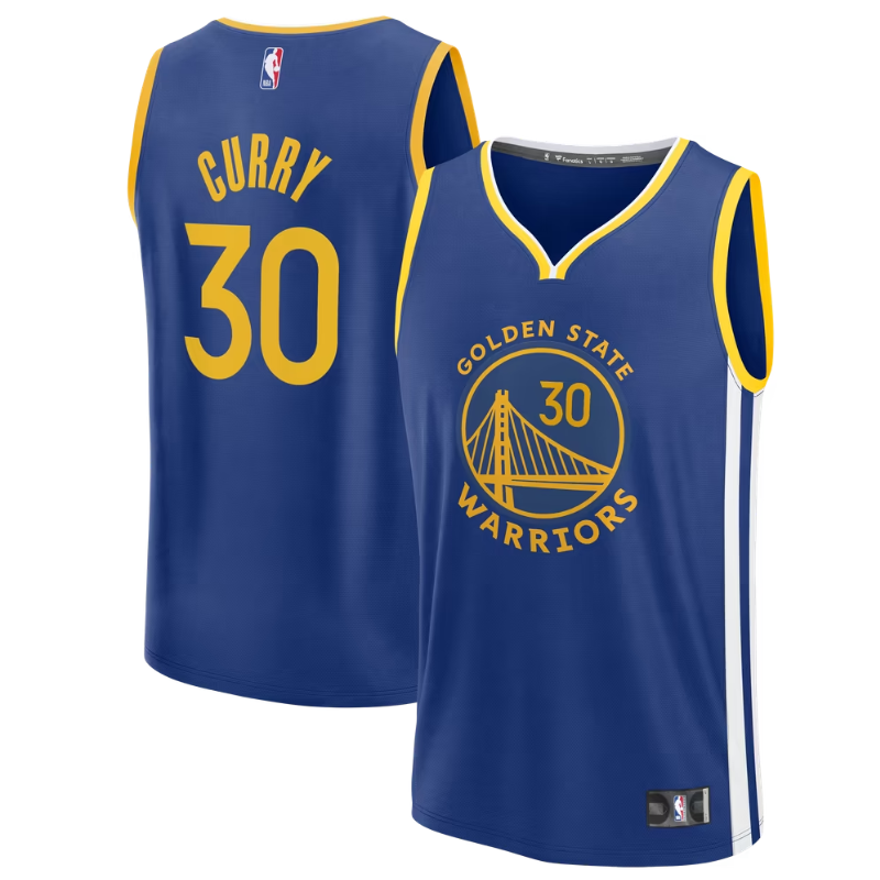 Golden State Warriors Royal Blue & Yellow Basketball Jersey (Curry)