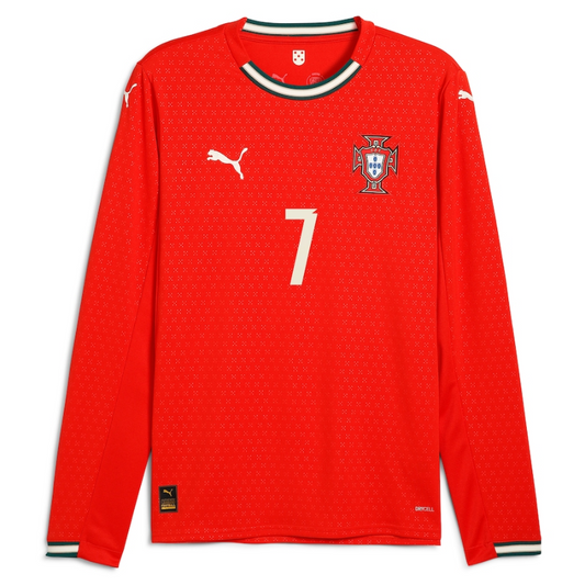 Cristiano Ronaldo Portugal National Team Puma 2025 Home Long Sleeve Jersey - Red
