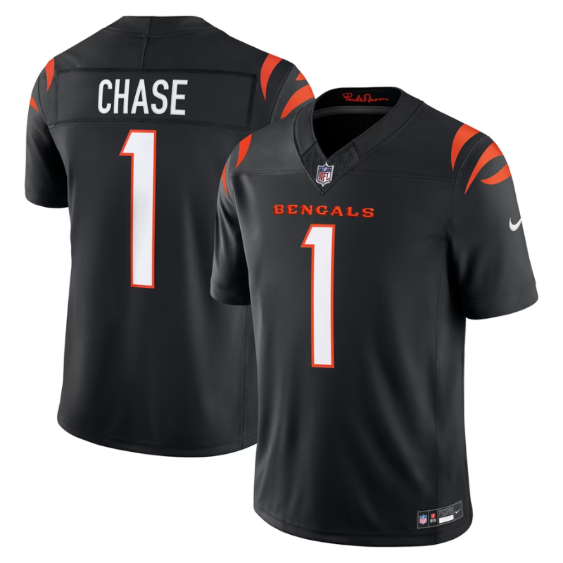 Ja'Marr Chase Cincinnati Bengals Team Vapor F.U.S.E. Stitched Jersey - Black