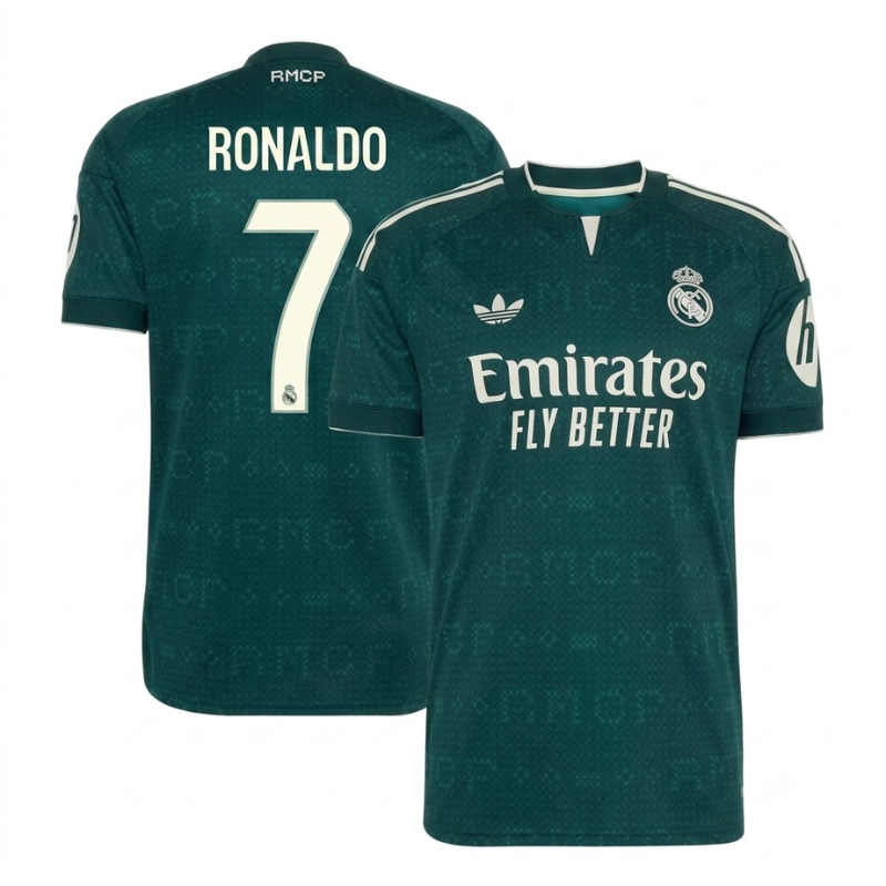 Jersey Dark Green Patterned Custom Football Shirt (Ronaldo)