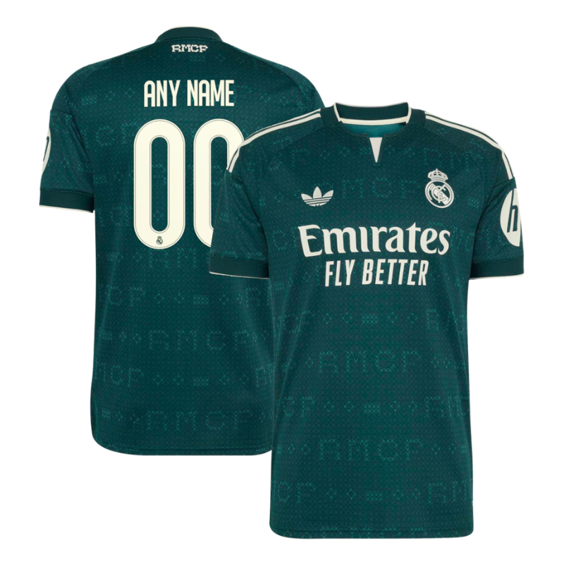 Emerald Green & Off-White Custom Soccer Jersey (Madrid)