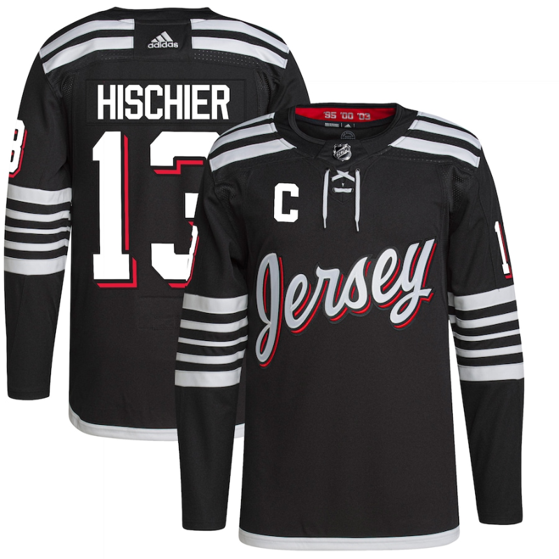 Nico Hischier New Jersey Devils adidas Alternate Primegreen Authentic Player Jersey - Black adidas