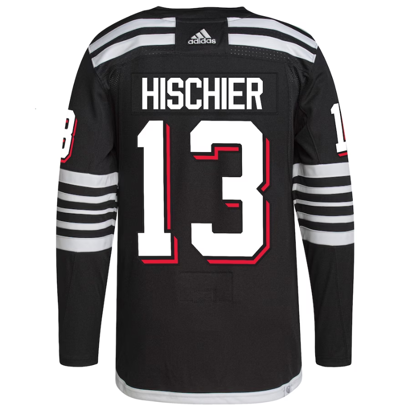 Nico Hischier New Jersey Devils adidas Alternate Primegreen Authentic Player Jersey - Black adidas