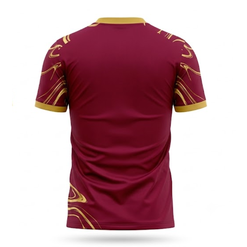 Jerseys Teams Leagues Burgundy & Gold Marble Performance Football Jersey – Premium Soccer Shirt