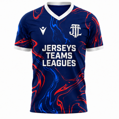 Jerseys Teams Leagues Navy, Blue & Red Marble Performance Football Jersey – Premium Soccer Shirt