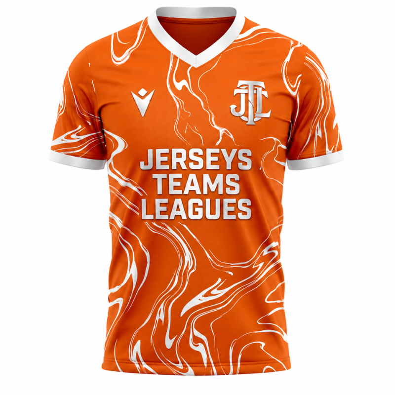 Jerseys Teams Leagues Orange & White Marble Performance Football Jersey – Premium Soccer Shirt