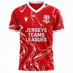 Jerseys Teams Leagues Red & White Marble Performance Football Jersey – Premium Soccer Shirt